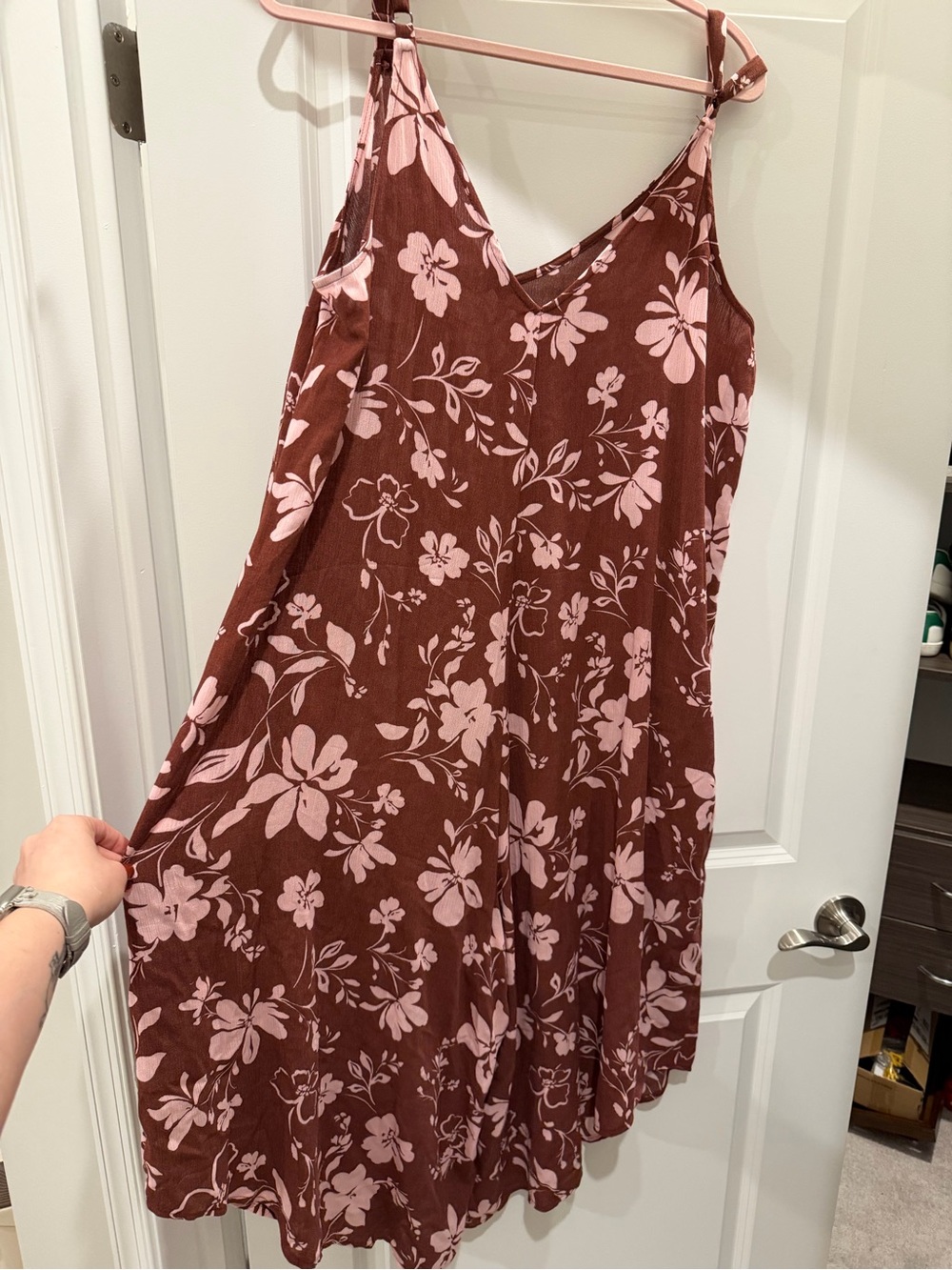 torrid Brown and Light Pink Floral romper